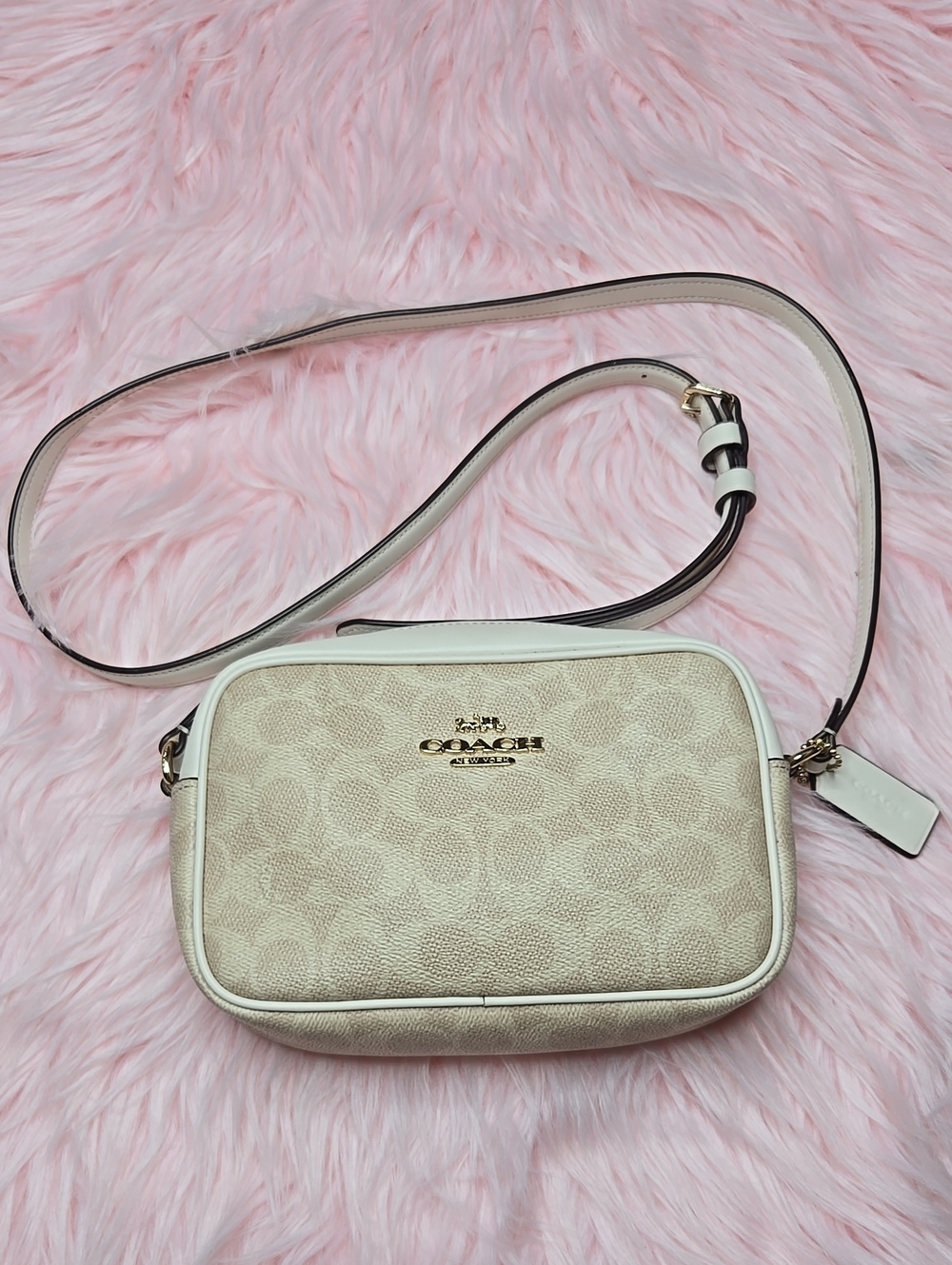 COACH Cream Signature Crossbody Bag